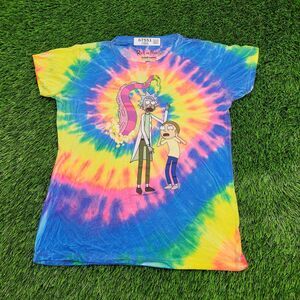 Rick-and-Morty Trippy Shirt Womens Small 18x23 Rainbow
